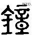 锺 Liushutong characters