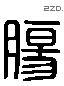 腸 Liushutong characters