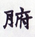 腑字的其他书法字体